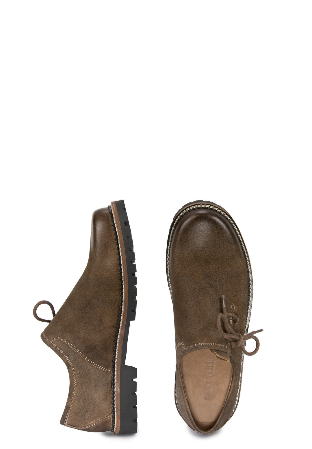 Herren Haferlschuhe Braun | Trachtenschuhe aus Leder mit seitlicher Schnürung und robuster Gummisohle
