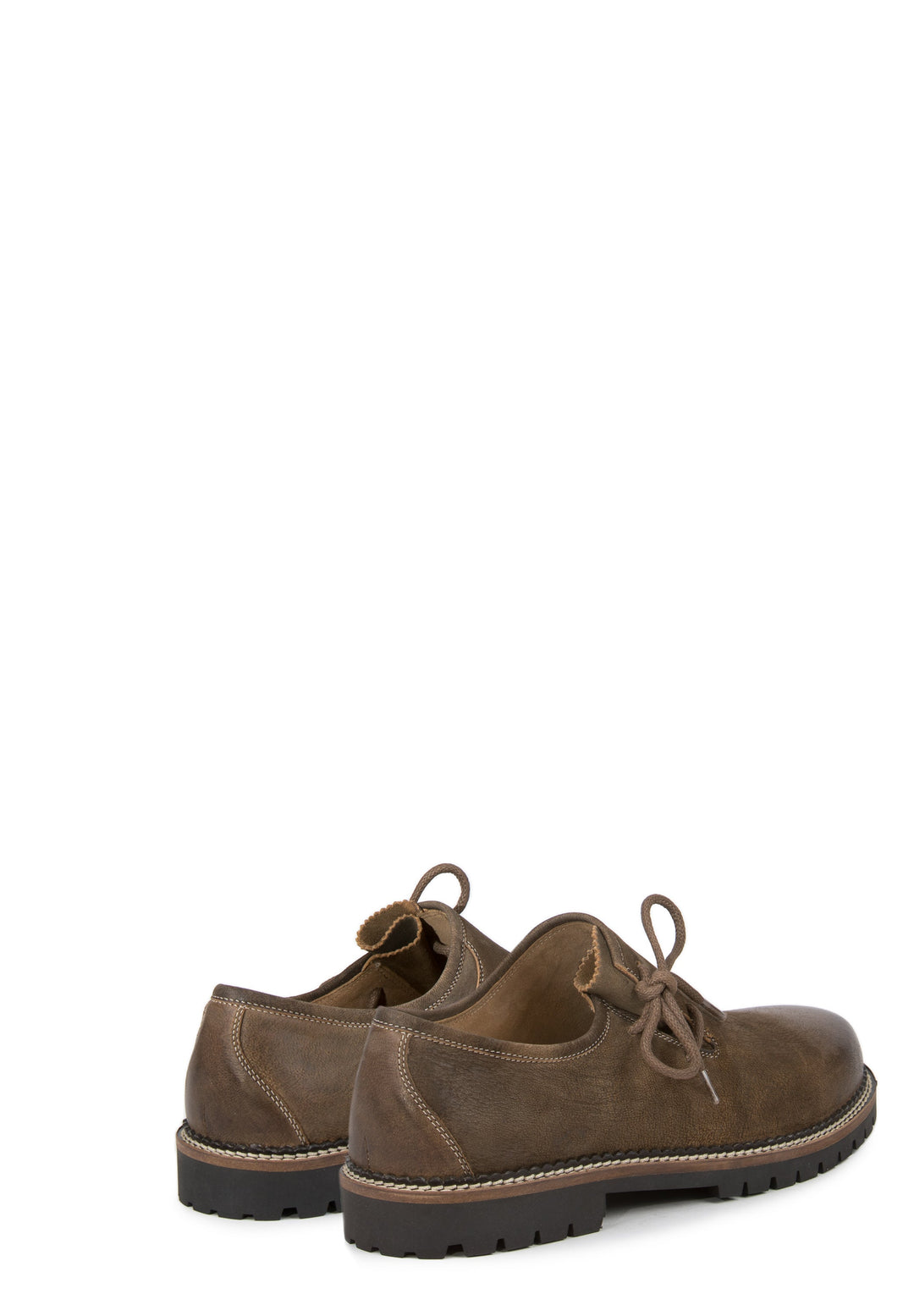 Herren Haferlschuhe Braun | Trachtenschuhe aus Leder mit seitlicher Schnürung und robuster Gummisohle