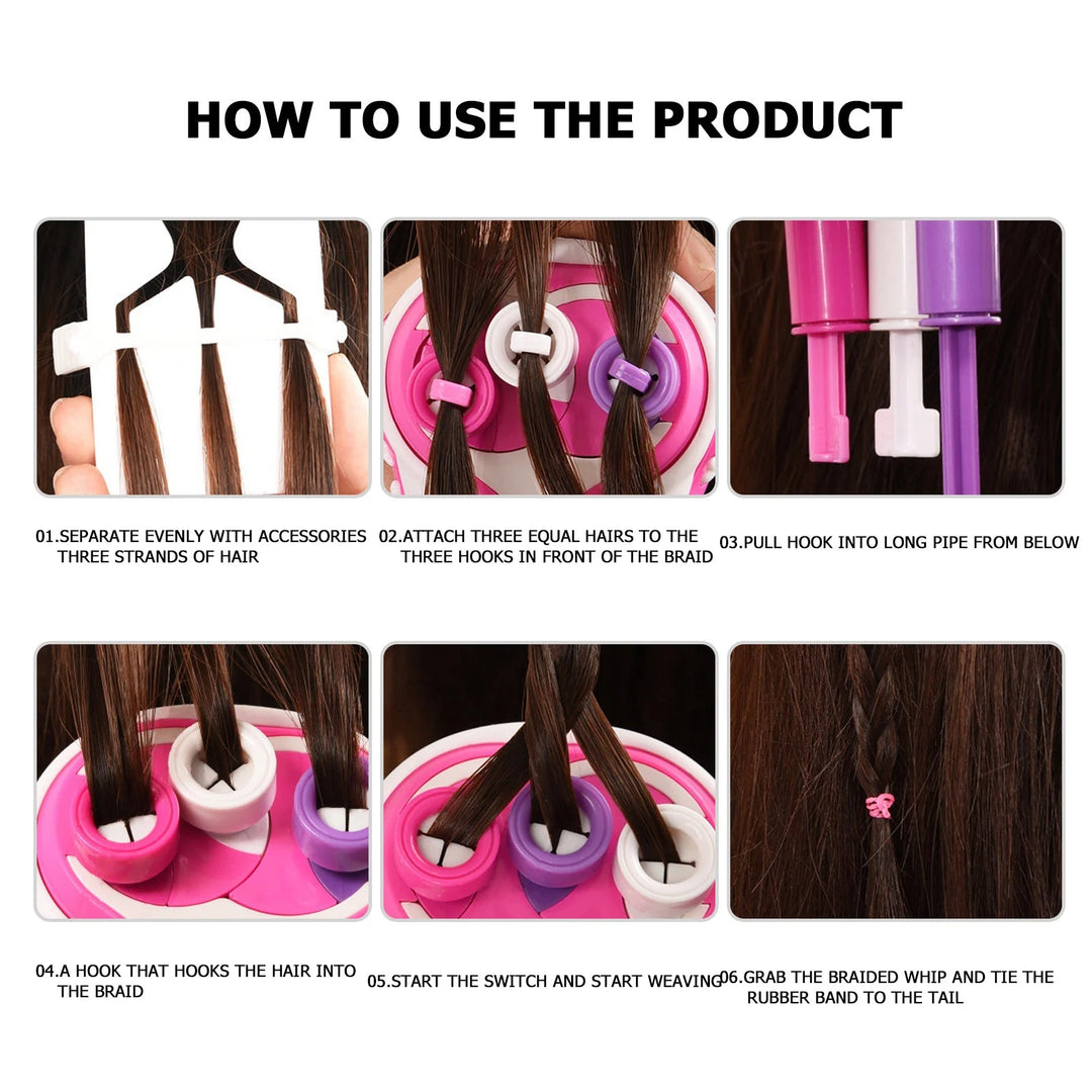 Automatic hair braider for braids | Salon look in seconds, no tangling | Compact &amp; lightweight for on the go | Includes hair ties &amp; instructions