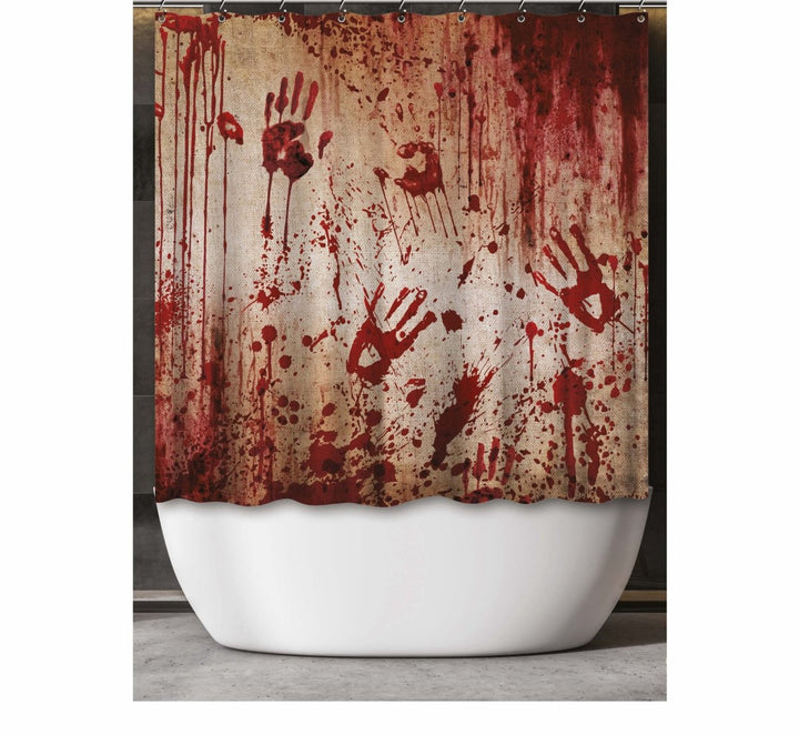 Halloween Vorhang Blutige Hände | Gruselvorhang 180 × 20 cm aus Polyester für Halloween- und Horror-Dekoration