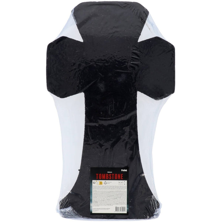 Halloween Grabstein 57 cm | Grabsteinkreuz aus Schaumstoff im verwitterten Look für gruselige Partydeko