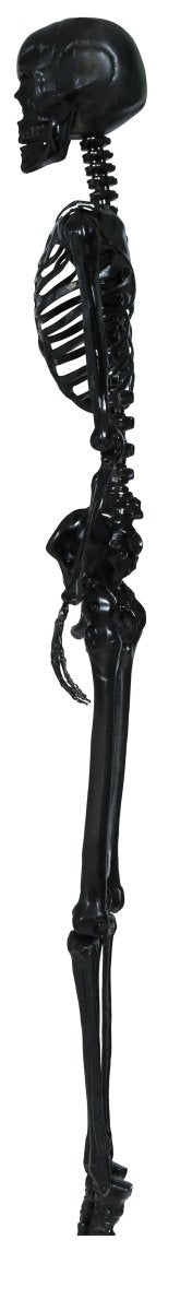 Halloween Skelett Hängedeko 90 cm | Schwarzes Skelett zum Aufhängen für Halloween-Partys und gruselige Raumdekoration