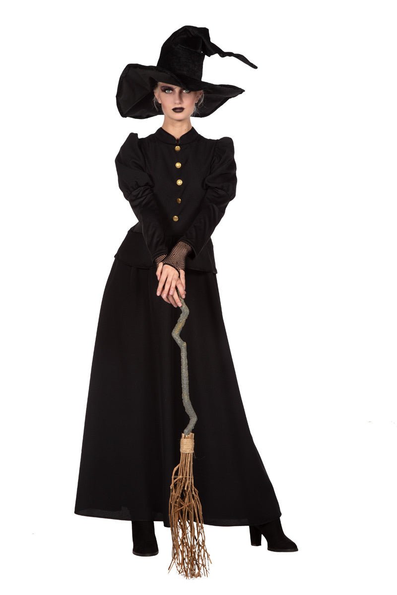 Hexenkostüm Damen | Schwarzes Halloween-Kleid für Hexen-Verkleidung, Halloween-Partys und Mottopartys