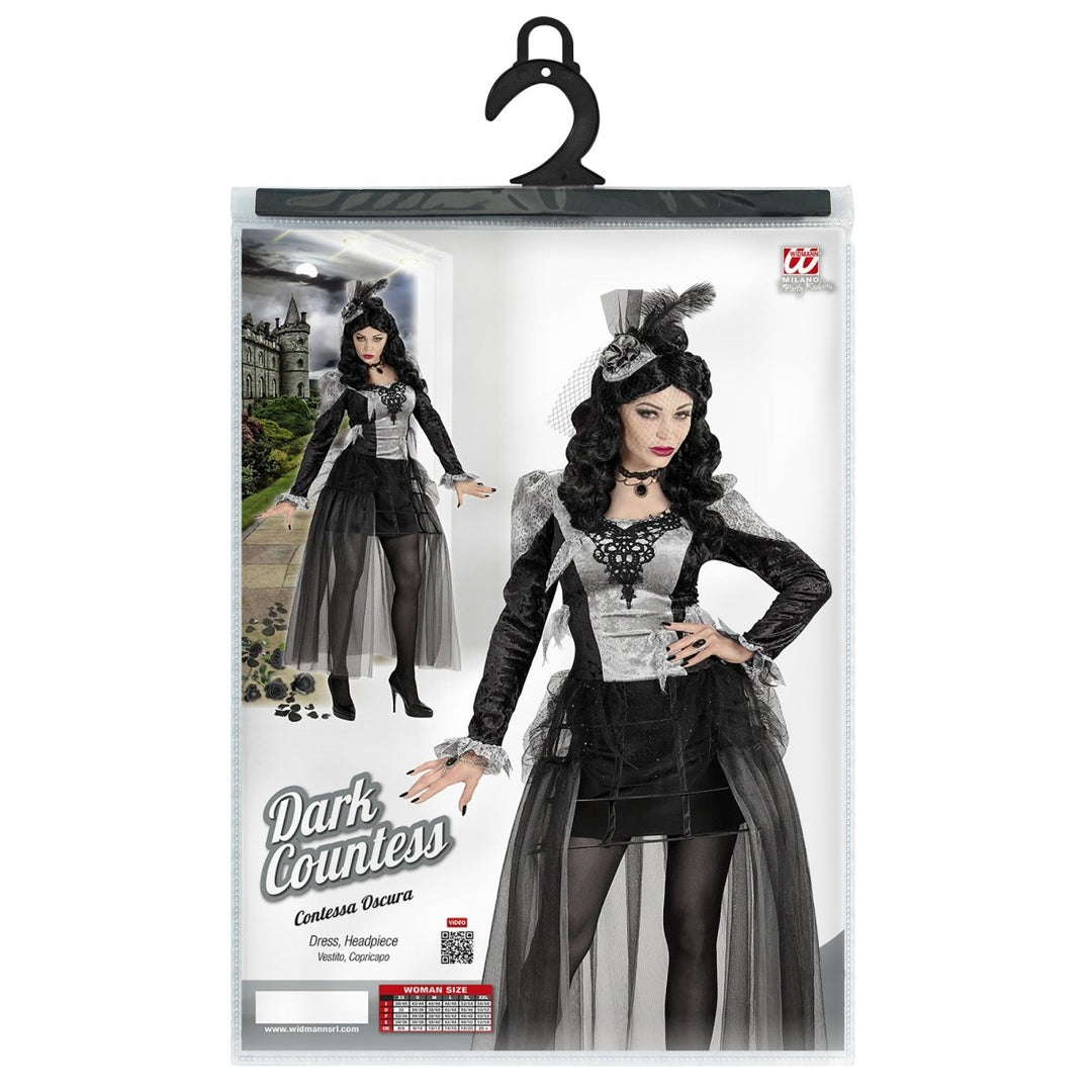 Gräfin Kostüm Damen | Halloween-Kostüm mit Kleid und Kopfbedeckung für Halloween- und Mottopartys