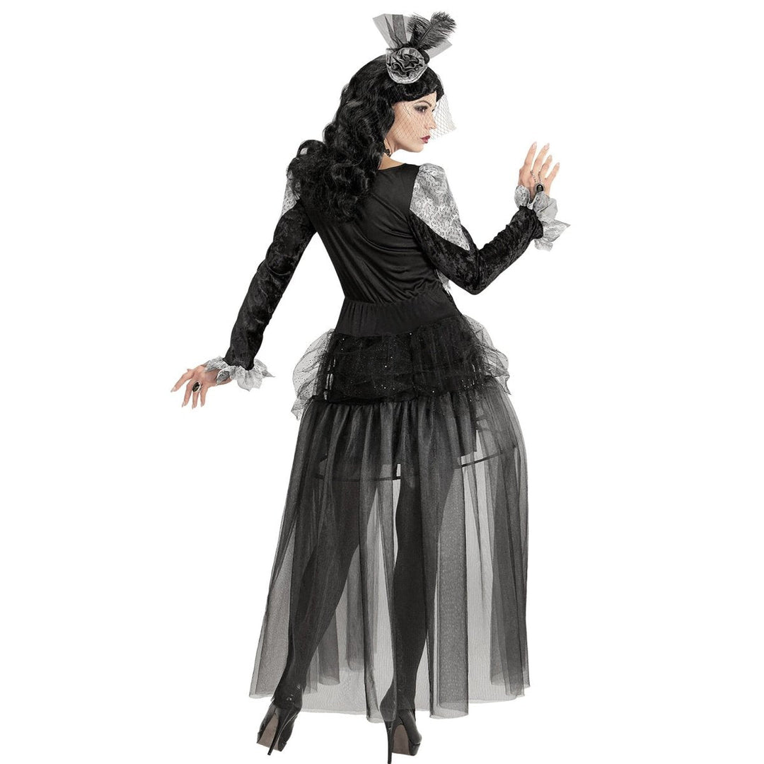 Gräfin Kostüm Damen | Halloween-Kostüm mit Kleid und Kopfbedeckung für Halloween- und Mottopartys