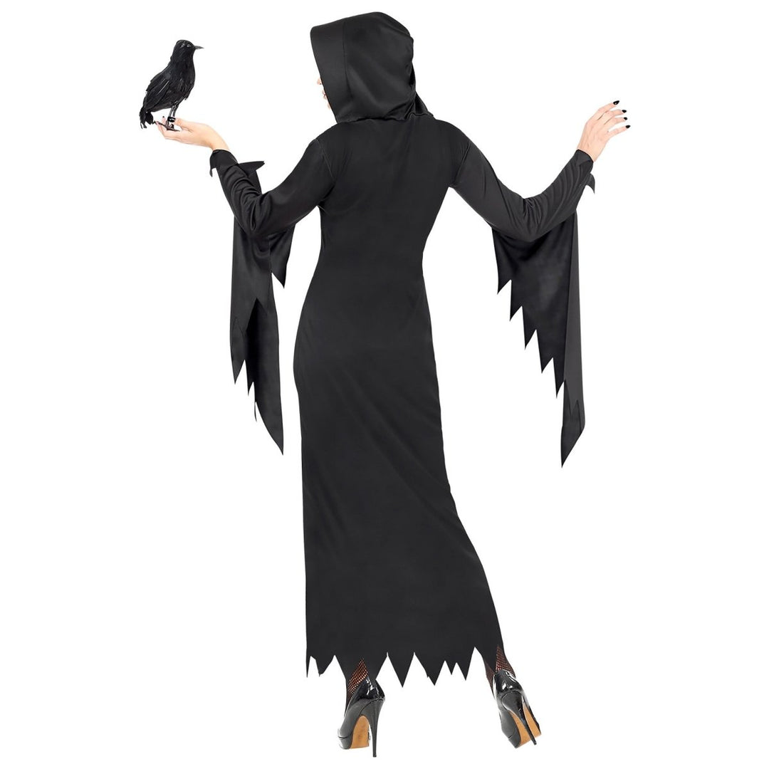 Damen Halloween Kleid Schwarz | Gothic Queen Kostümkleid für Halloween, Horrorparty und düstere Mottopartys