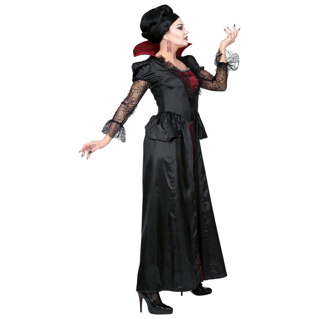 Vampir Kostüm Damen | Halloween-Kostüm mit Kleid und Halsband für Vampir-Verkleidung und Mottopartys