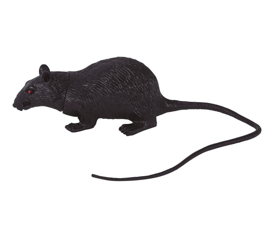 Halloween Ratte Deko 15 cm | Gruselige Latex-Ratte als Tischdekoration für Halloween-Partys und Horror-Dekoration