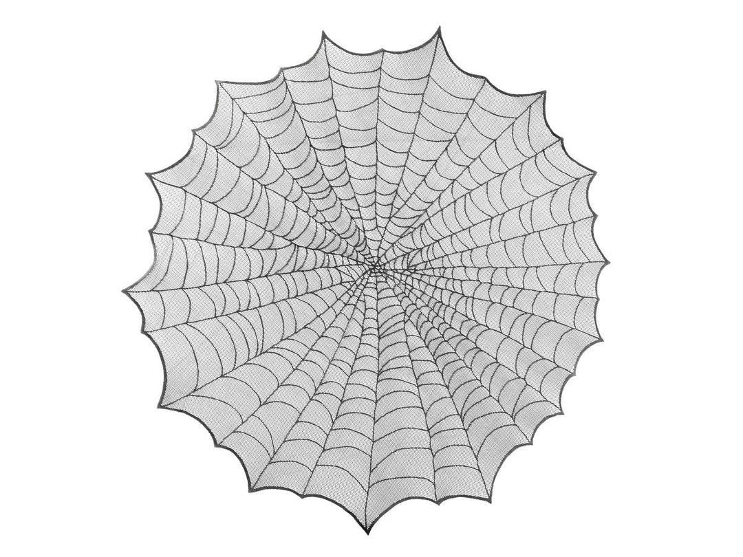 Halloween Spinnennetz Tischdecke 124 cm | Schwarze Tischdekoration mit Spinnennetz-Design für Halloween-Partys