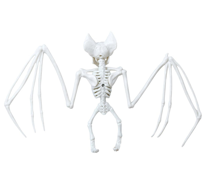 Halloween Fledermaus Skelett 30 cm | Gruselige PVC-Fledermaus als Hängedeko für Halloween- und Mottopartys