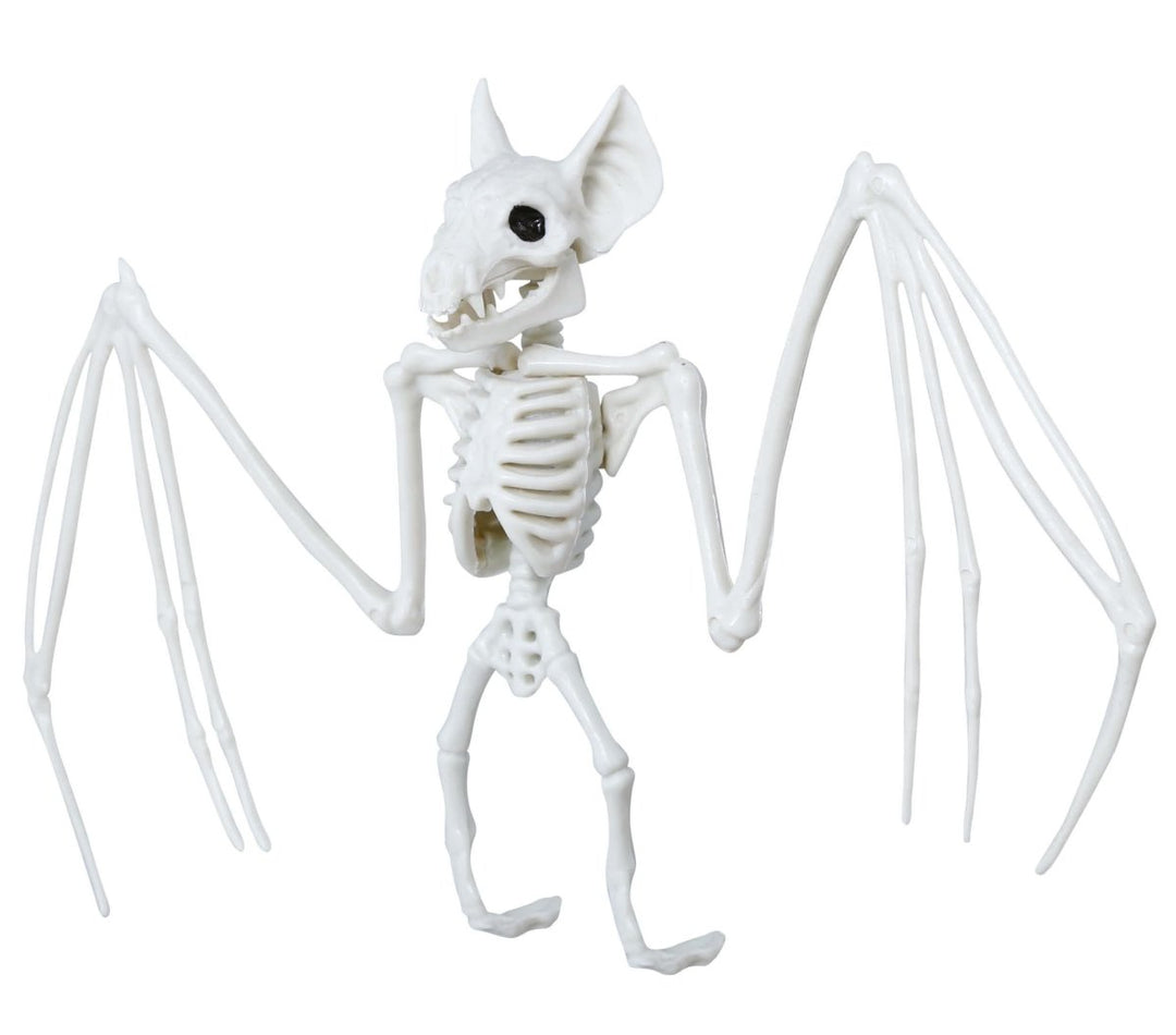 Halloween Fledermaus Skelett 30 cm | Gruselige PVC-Fledermaus als Hängedeko für Halloween- und Mottopartys