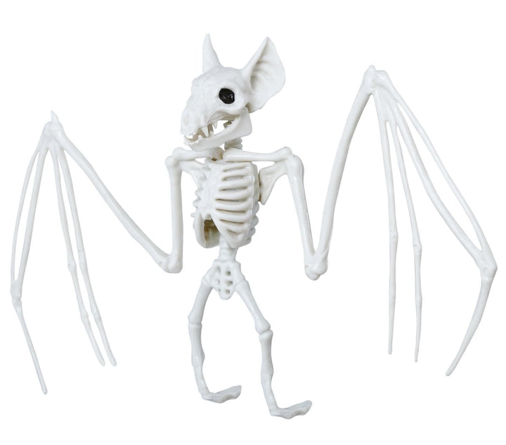 Halloween Fledermaus Skelett 30 cm | Gruselige PVC-Fledermaus als Hängedeko für Halloween- und Mottopartys