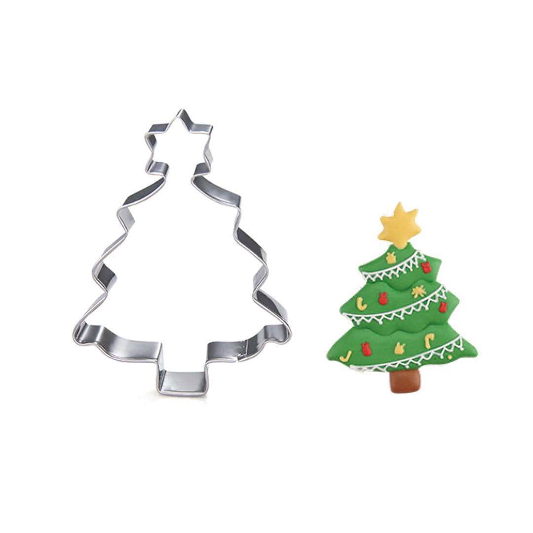 Weihnachtsbaum Keksausstecher aus Edelstahl 6,4 x 8,5 cm | Ausstechform für Weihnachtsplätzchen mit glatten Kanten und leichter Reinigung