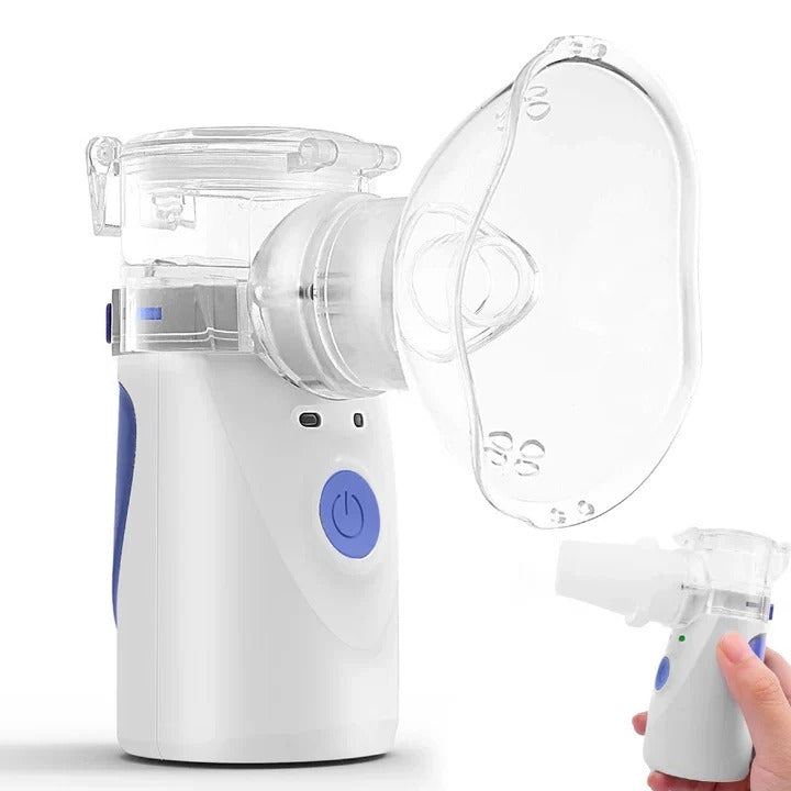 Tragbares Inhalationsgerät mit Mesh-Technologie | Leiser Ultraschall-Vernebler mit Masken, Mundstück und USB-Betrieb