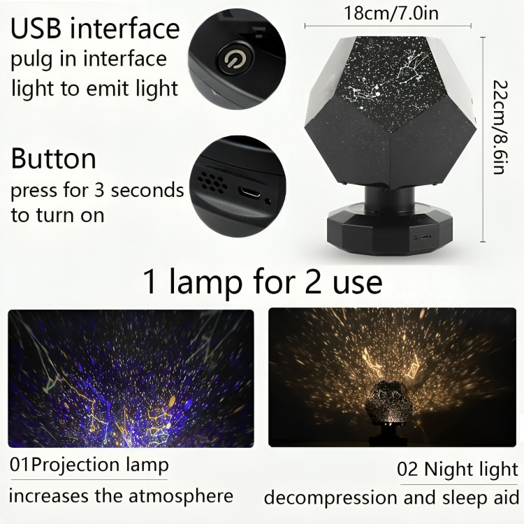 LED Sternenhimmel Projektor | Bluetooth Musiksteuerung | 3 Farben &amp; Fernbedienung