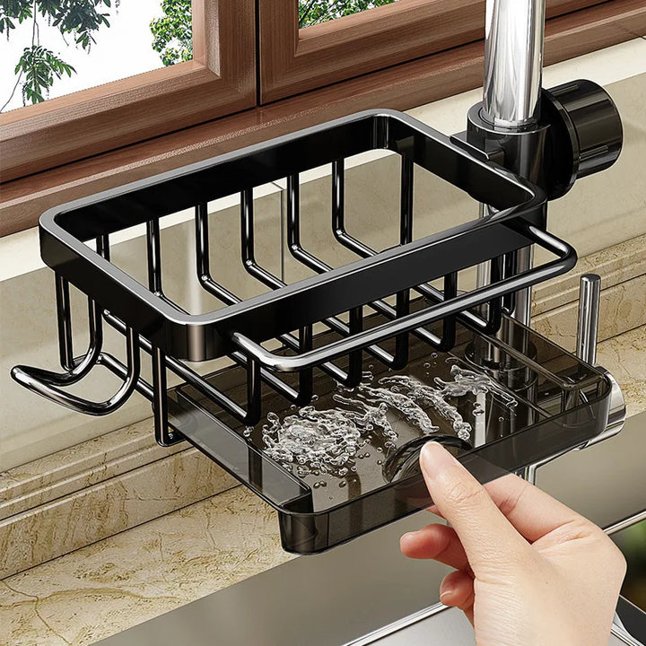 Aluminum Sink Organizer | Rustproof &amp; durable | Space-saving for sponges &amp; accessories