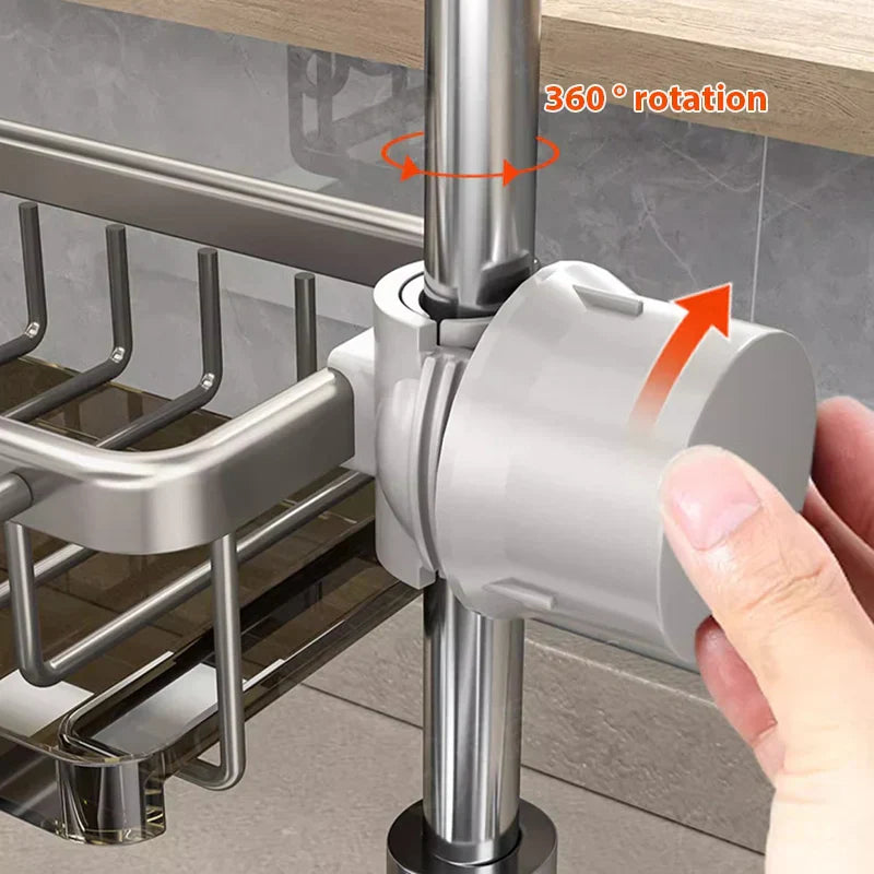 Aluminum Sink Organizer | Rustproof &amp; durable | Space-saving for sponges &amp; accessories