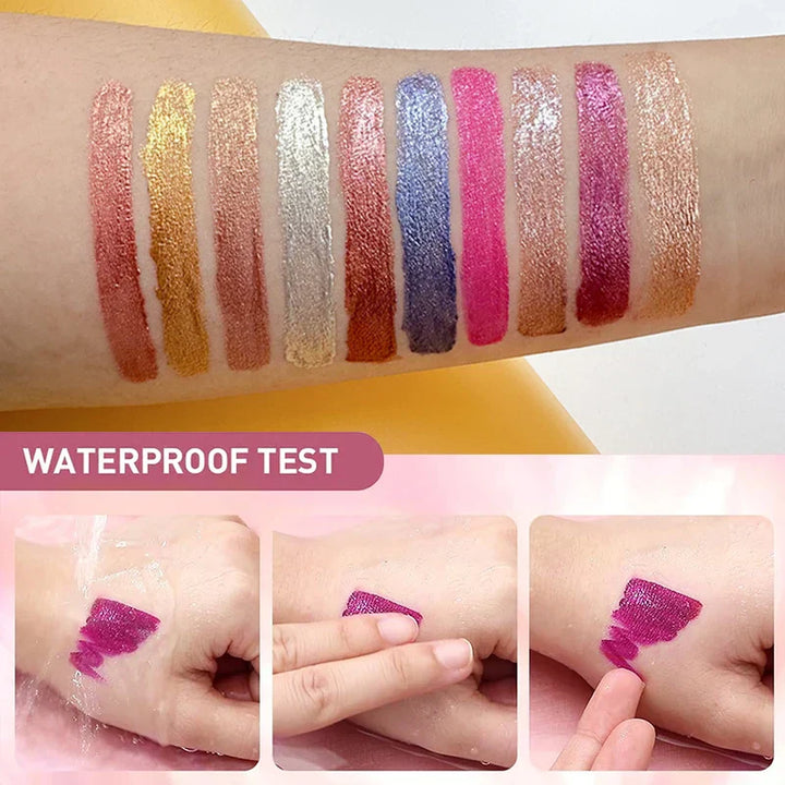 Glänzender Liquid Lipstick mit Schimmer | Langanhaltende Farbe bis zu 12 Std. | Pflege mit Kamille &amp; Sojaextrakten, weich &amp; strahlend
