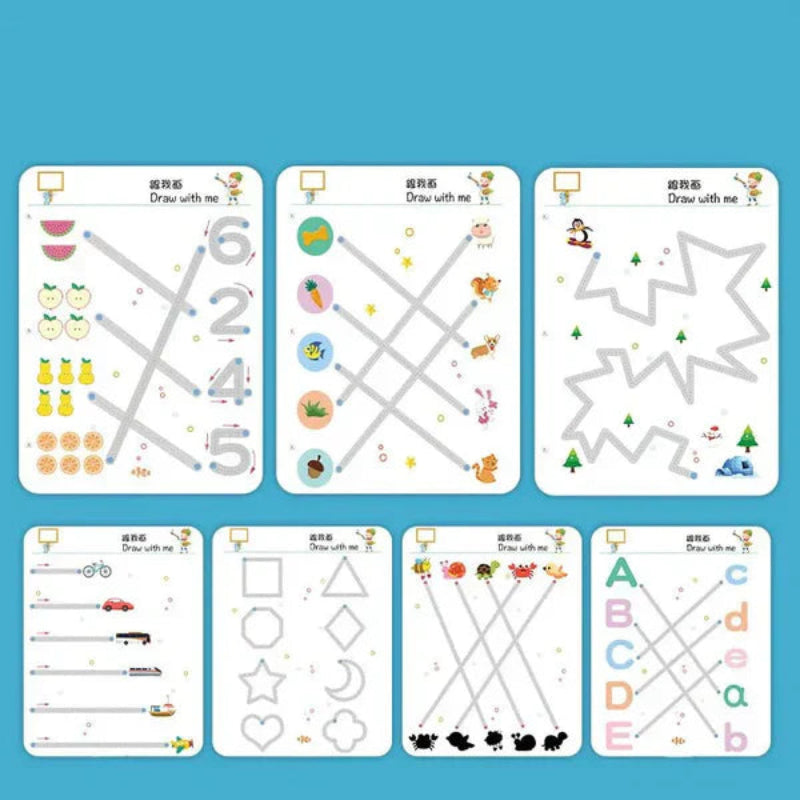 Montessori Zeichen- &amp; Lernset für Kinder | Kreatives Lernspielzeug zur Förderung von Feinmotorik, Farben &amp; Formen