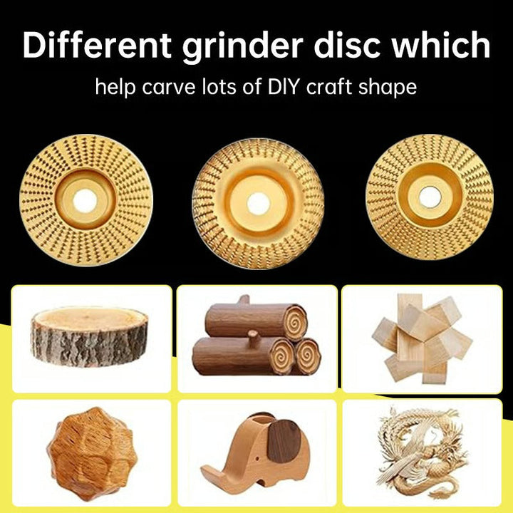 Wood Grinding Disc Set 3-in-1 for Angle Grinder | Shaping, Carving, Grinding &amp; Polishing | Precise Material Removal, Low Vibration