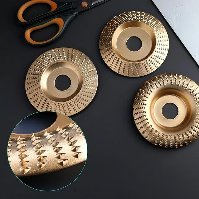 Wood Grinding Disc Set 3-in-1 for Angle Grinder | Shaping, Carving, Grinding &amp; Polishing | Precise Material Removal, Low Vibration