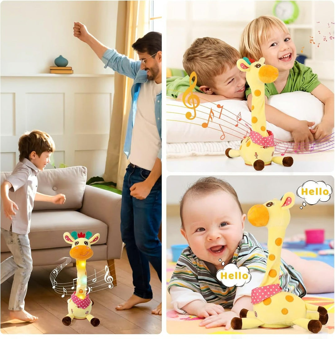Singende Giraffe aus Plüsch | Tanzendes Kuscheltier mit 60 Kinderliedern und Sprachwiederholung