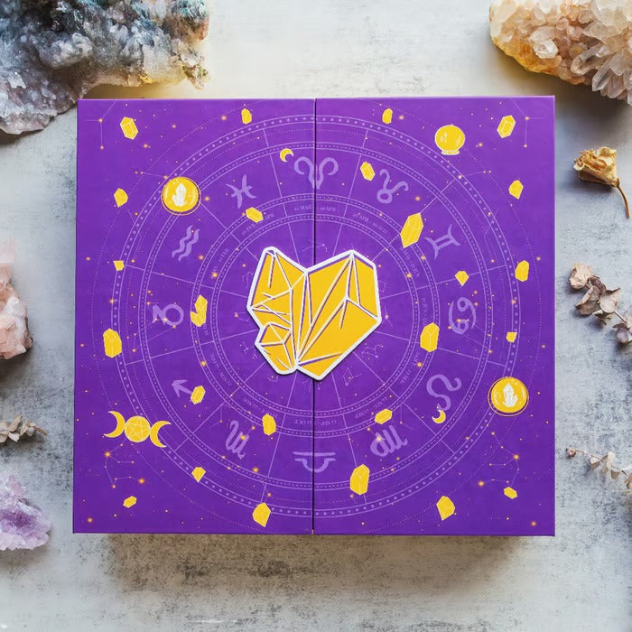 CrystalNight™ Halloween Countdown Box | 31 Magische Nächte | Edelstein-Adventskalender &amp; Mystic-Dekofigur