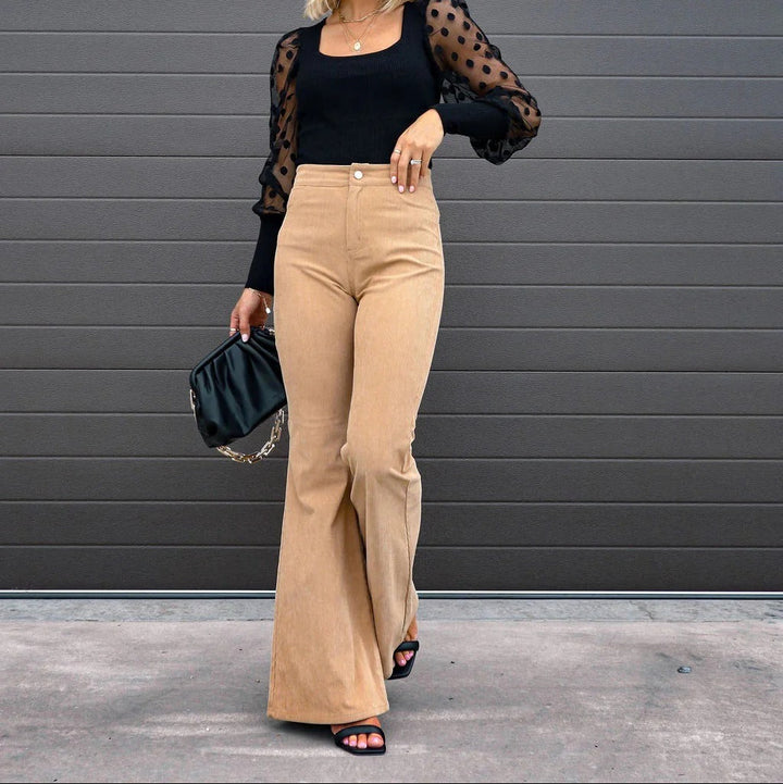 Damen Schlaghose | High-Waist-Hose mit ausgestelltem Bein und figurbetonter Passform