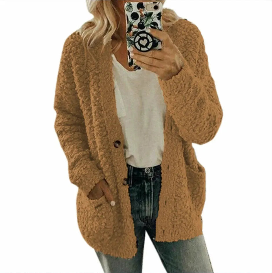 Damen Flausch-Cardigan | Weiche offene Strickjacke mit langen Ärmeln und bequemer Passform für Herbst und Winter