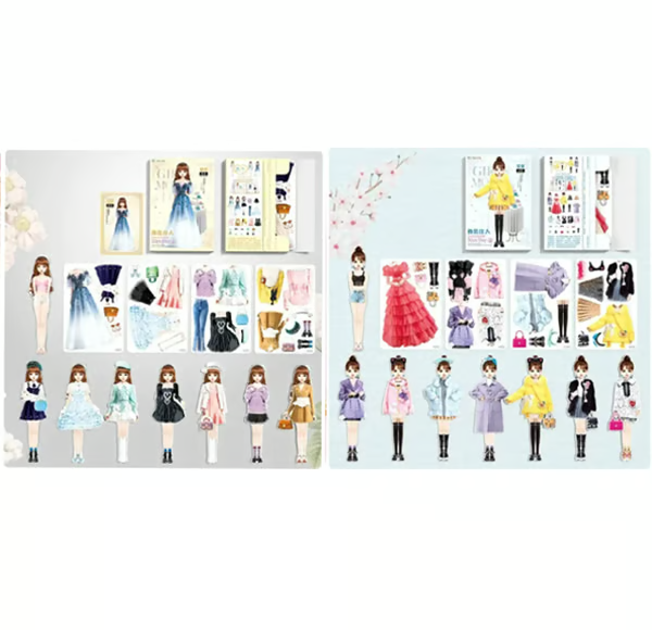 Magnetisches Anziehpuppen-Buch für Kinder | Wiederverwendbares Mix-&amp;-Match-Spiel mit Outfits und Accessoires