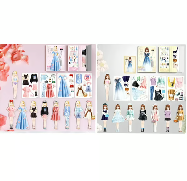 Magnetisches Anziehpuppen-Buch für Kinder | Wiederverwendbares Mix-&amp;-Match-Spiel mit Outfits und Accessoires