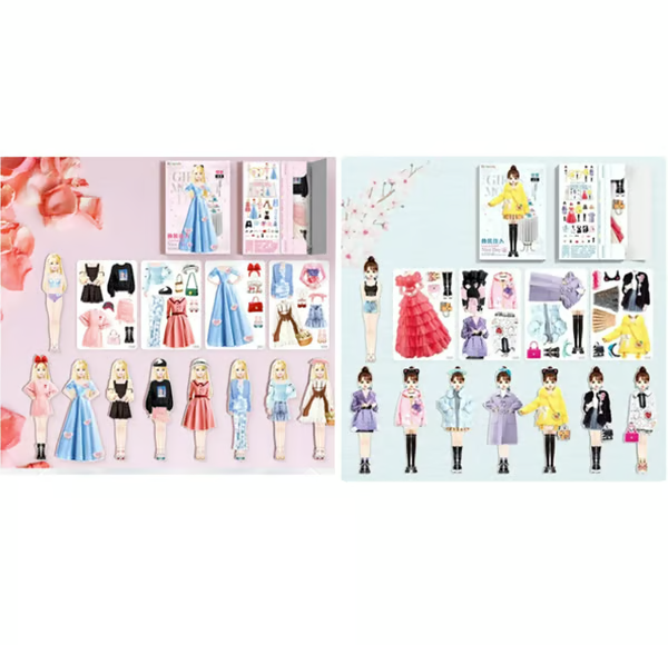 Magnetisches Anziehpuppen-Buch für Kinder | Wiederverwendbares Mix-&amp;-Match-Spiel mit Outfits und Accessoires