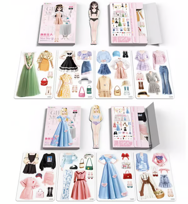 Magnetisches Anziehpuppen-Buch für Kinder | Wiederverwendbares Mix-&amp;-Match-Spiel mit Outfits und Accessoires