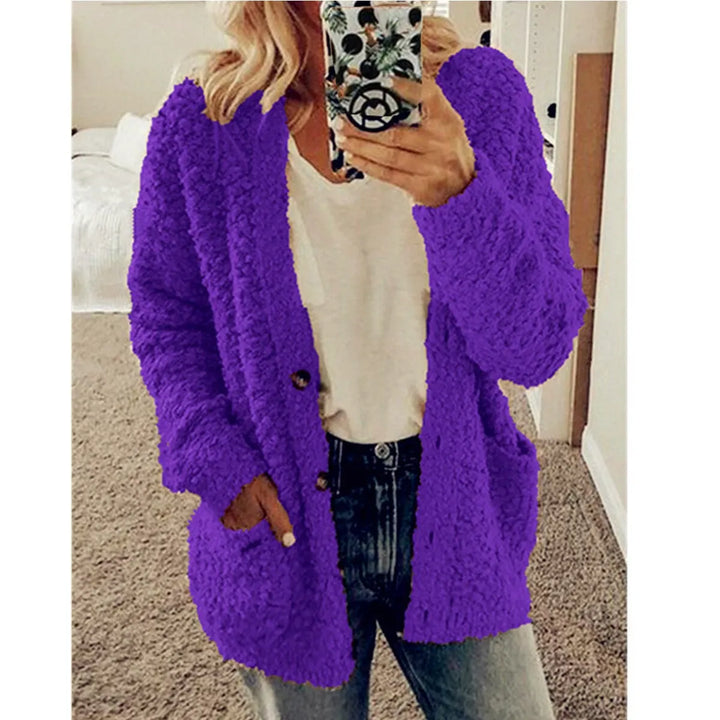 Damen Flausch-Cardigan | Weiche offene Strickjacke mit langen Ärmeln und bequemer Passform für Herbst und Winter