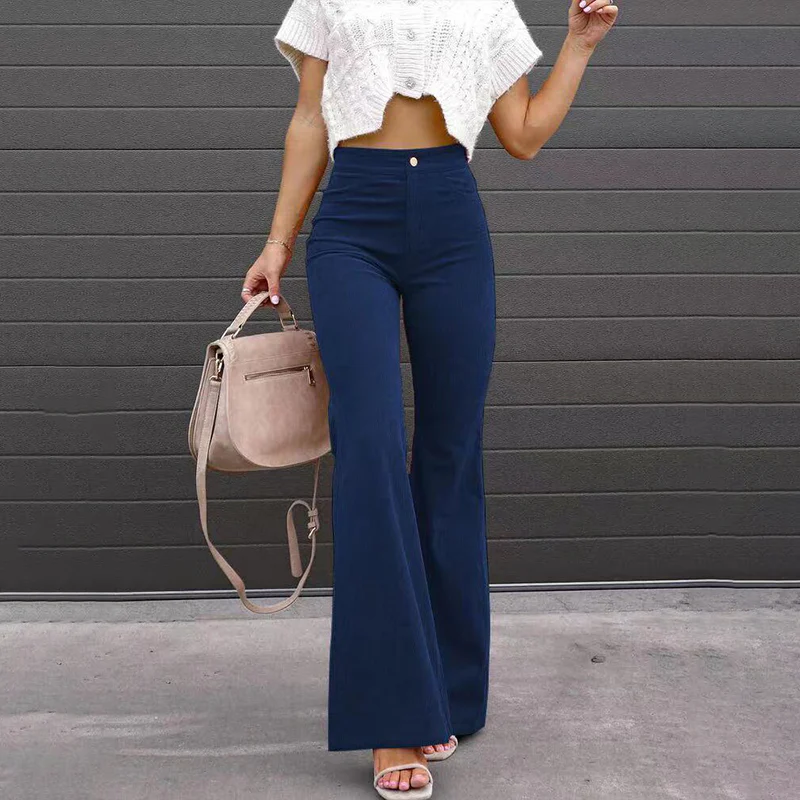 Damen Schlaghose | High-Waist-Hose mit ausgestelltem Bein und figurbetonter Passform