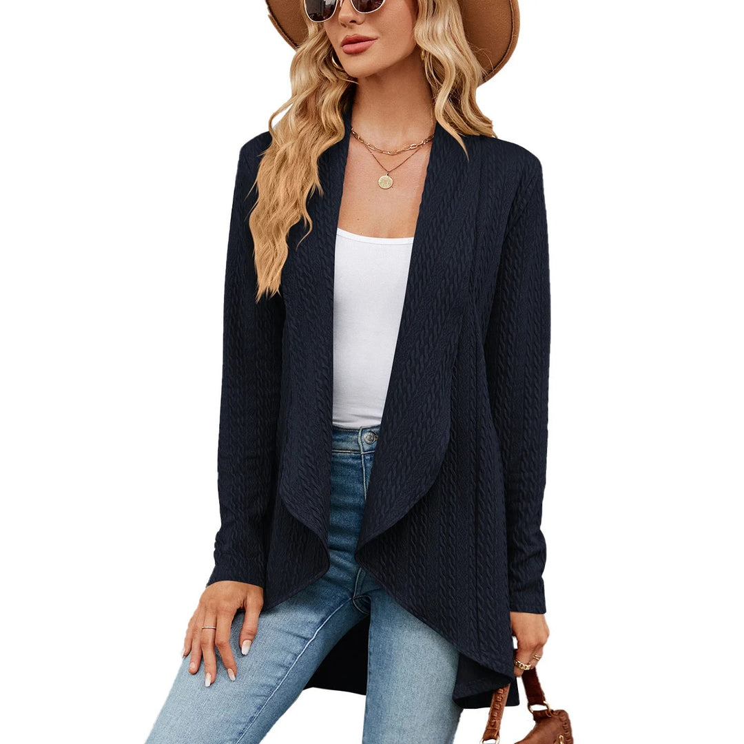 Damen Strickjacke | Einfarbiger Cardigan mit langen Ärmeln und bequemer Passform für Alltag, Büro und Freizeit