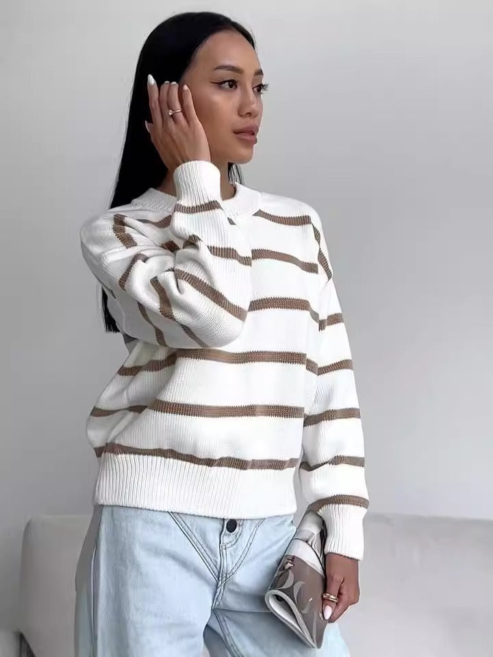 Damen Herbst Strickpullover mit feiner Strickstruktur | Bequemer Pullover im Regular Fit mit geradem Schnitt für Alltag und Büro