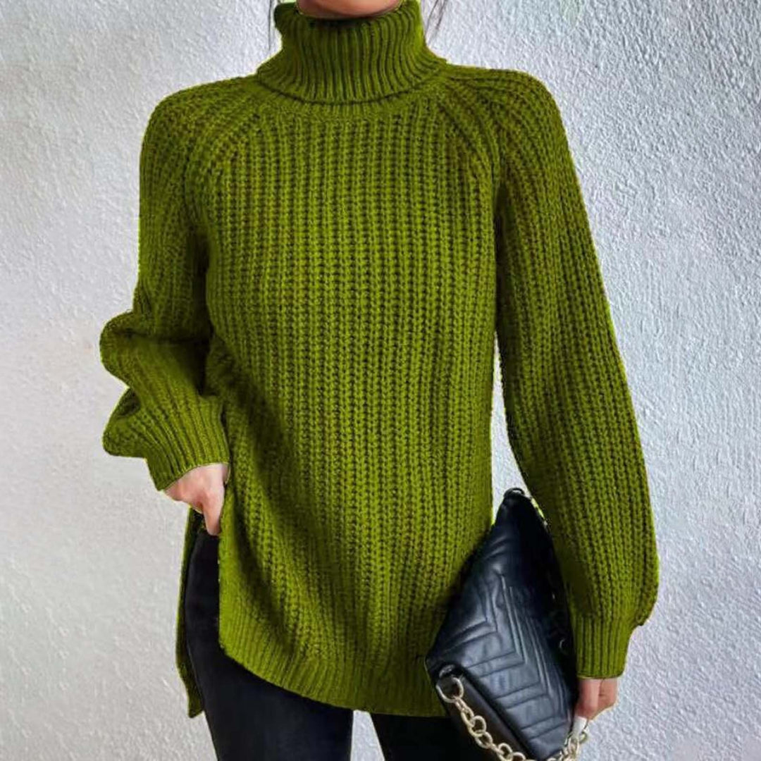 Damen Winterpullover | Warmer Strickpullover mit Rundhalsausschnitt, langen Ärmeln und lockerer Passform