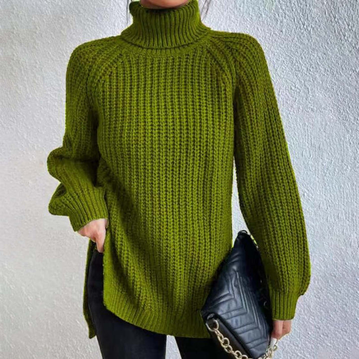 Damen Winterpullover | Warmer Strickpullover mit Rundhalsausschnitt, langen Ärmeln und lockerer Passform