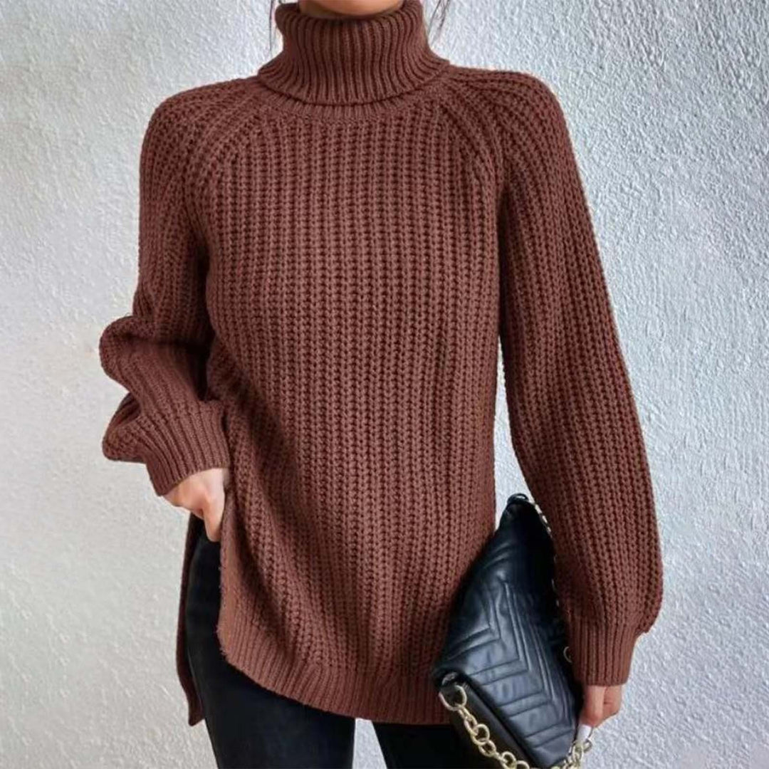 Damen Winterpullover | Warmer Strickpullover mit Rundhalsausschnitt, langen Ärmeln und lockerer Passform
