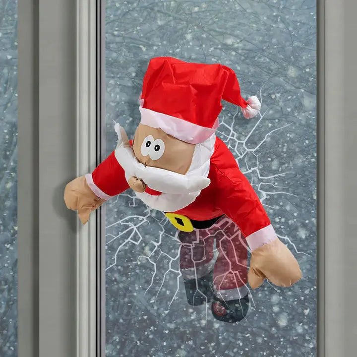 Bewegliche Weihnachts-Fensterdekoration mit LED | Weihnachtsmann oder Rentier mit Saugnäpfen | Batteriebetrieb für Fenster