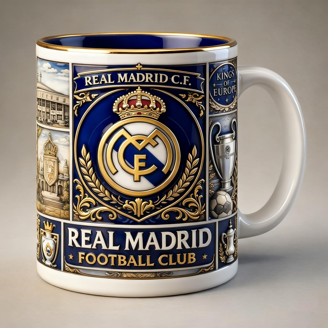 3D Fußball Keramik Tasse 350 ml | Stadion-Relief &amp; Clubdesign | Mikrowellen- &amp; Spülmaschinengeeignet | Fan Becher 12×9 cm