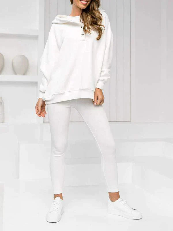 Ensemble de loisirs femme trois pièces | Veste à capuche, pantalon sweat et top | Matière douce