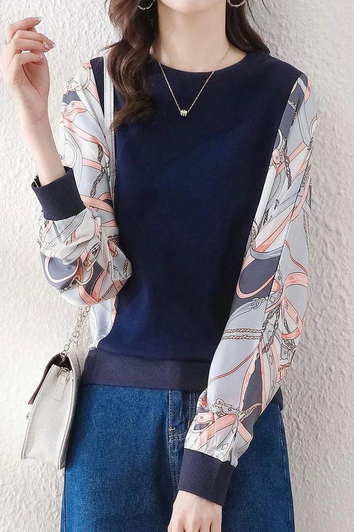 Laura | Pullover Mit Ärmelaufdruck