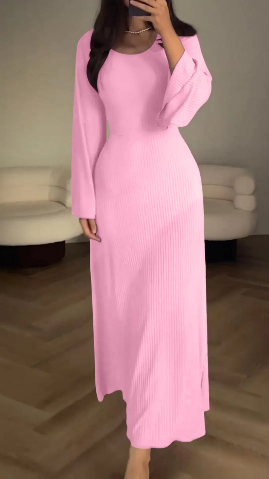 Bodycon-Maxikleid mit Korsett-Schnürung | Flatterärmel &amp; ausgestellter Rock | figurbetont, bequem mit Stretch | S–L