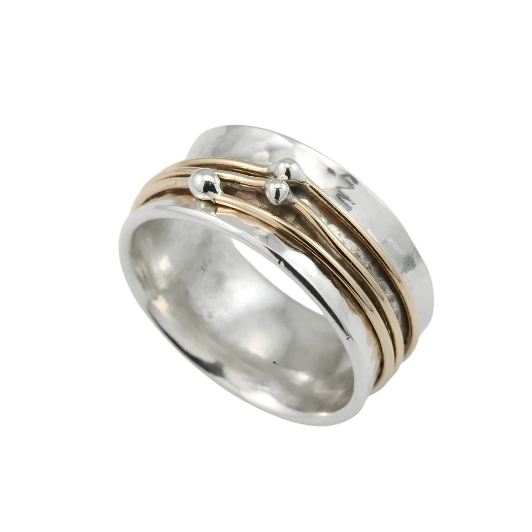 Vintage Ring vergoldet auf Silber | Eleganter Damenring mit funkelnden Steinen &amp; glänzendem Finish im Retro-Stil