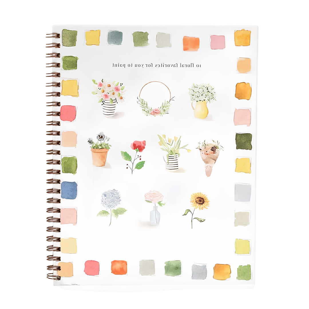 Aquarell-Arbeitsbuch für Anfänger | Malbuch mit 12 Motiven, Schritt-für-Schritt-Anleitungen und hochwertigem Aquarellpapier