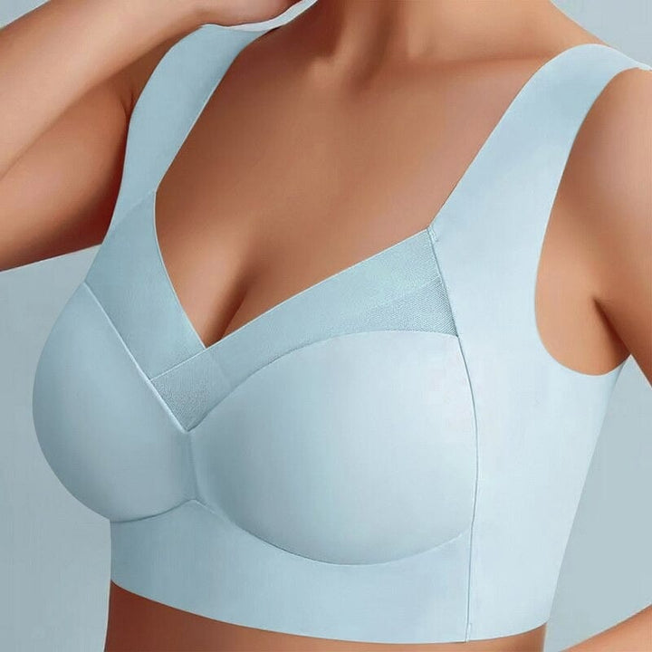 Damen Push-up BH ohne Bügel | Atmungsiver Komfort-BH mit breitem Rückenband | Formender Halt &amp; glatte Silhouette | S–5XL