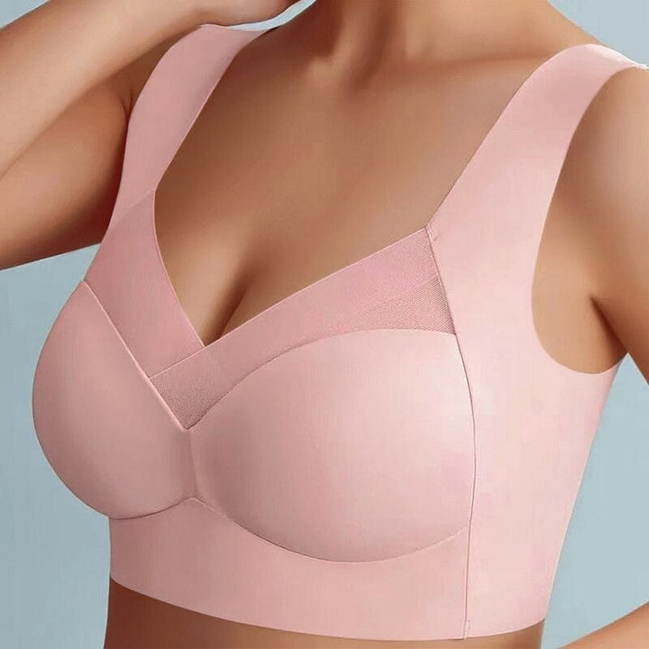 Damen Push-up BH ohne Bügel | Atmungsiver Komfort-BH mit breitem Rückenband | Formender Halt &amp; glatte Silhouette | S–5XL