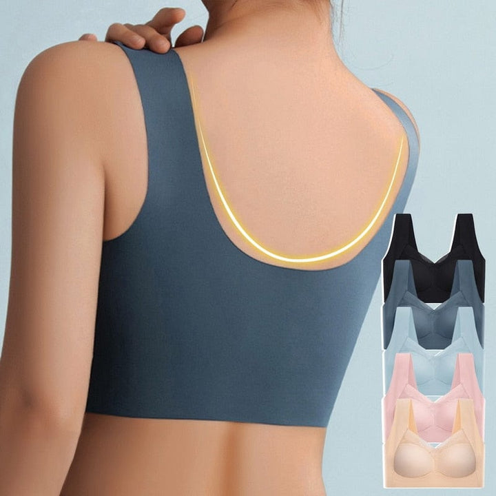 Damen Push-up BH ohne Bügel | Atmungsiver Komfort-BH mit breitem Rückenband | Formender Halt &amp; glatte Silhouette | S–5XL